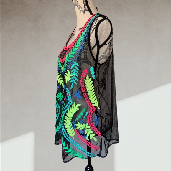 🍋 Embroidered neon bikini cover MEDIUM - Picture 5 of 8